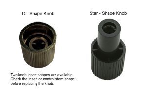 d shape knob insert and star shape knob insert for specialty lighting rotary dimmers