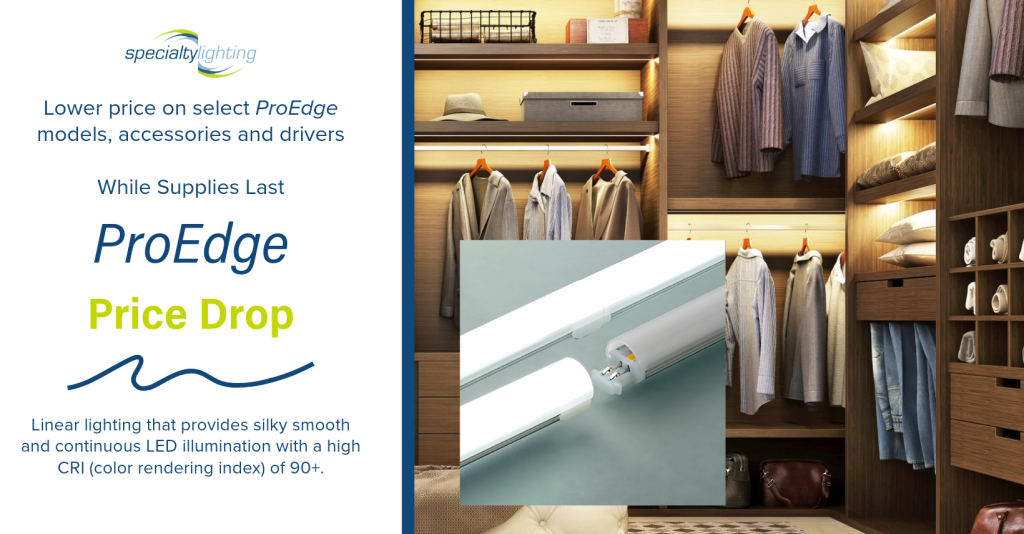 proedge special promotion closet lit with linear lighting